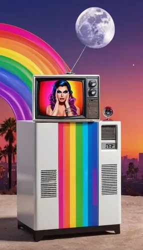 retro television,modern pop art,delonghi,rainbow background,transadelaide,kelvinator,frigidaire,laserdisc,tassimo,popart,microwave,television,paletas,pansexual,retro woman,ice cream maker,magnavox,cool pop art,rayon,microwaving,Illustration,Vector,Vector 19