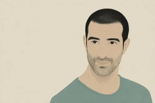 a man has a brown beard and is facing the same direction,djorkaeff,negredo,rotoscope,serj,rotoscoped,levine,Illustration,Japanese style,Japanese Style 08