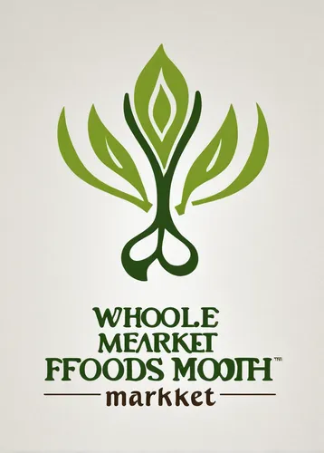 Imagine a minimalist and eco-friendly logo for Whole Foods Market,whole food,whole-wheat flour,market introduction,principal market,market trade,market fresh vegetables,freekeh,moo shu pork,hippy mark