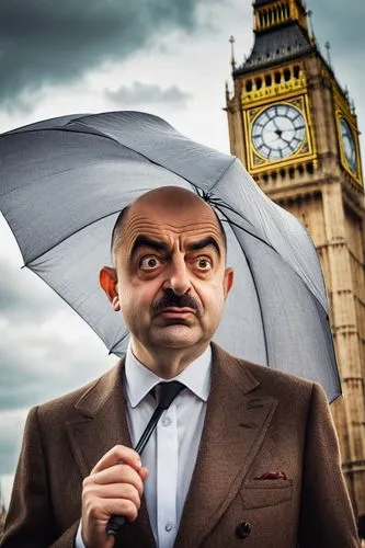 man with umbrella,brolly,brexit,britain,weatherman,expenses management,angry man,thames trader,stock photography,photoshop manipulation,hot air,big ben,severe weather warning,image manipulation,travel insurance,cocktail umbrella,civil servant,meteorology,conceptual photography,portrait background,Illustration,Abstract Fantasy,Abstract Fantasy 07