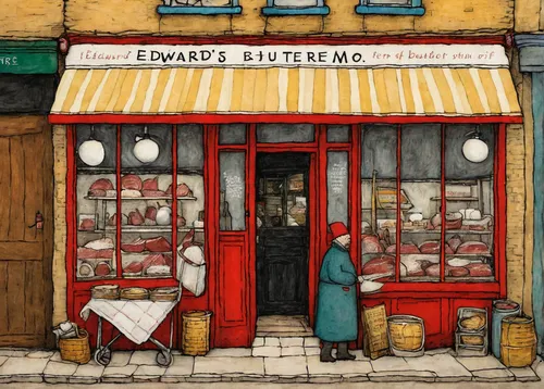 greengrocer,fishmonger,butcher shop,shopkeeper,watercolor paris shops,watercolor shops,friterie,watercolor tea shop,bakery,village shop,kitchen shop,deli,market stall,merchant,brandy shop,pastry shop,store fronts,grocer,watercolor cafe,spice market,Art,Artistic Painting,Artistic Painting 49