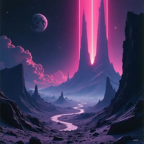 futuristic landscape,alien world,alien planet,fantasy landscape,space art,vast