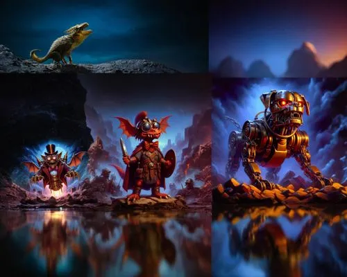 skylander giants,3d fantasy,kobolds,skylanders,diorama,baragon