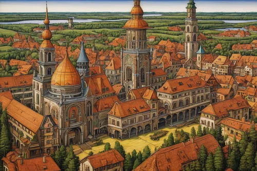 zamek malbork,new-ulm,city of münster,ulm,rothenburg,nuremberg,luneburg,erfurt,braunschweig,delft,muenster,bamberg,leipzig,gdańsk,bremen,hanseatic city,transylvania,münsterland,sigmaringen,augsburg,Art,Classical Oil Painting,Classical Oil Painting 28