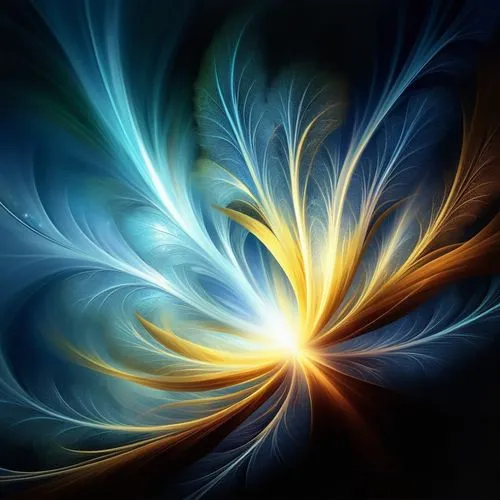 amazing fractal,the abstract image has blue, orange and yellow waves,light fractal,apophysis,sunburst background,fractal art,abstract background,netburst,Illustration,Realistic Fantasy,Realistic Fanta