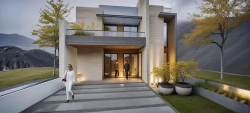 modern house,house in mountains,house in the mountains,stucco wall,modern architecture,beautiful home,Photography,General,Realistic