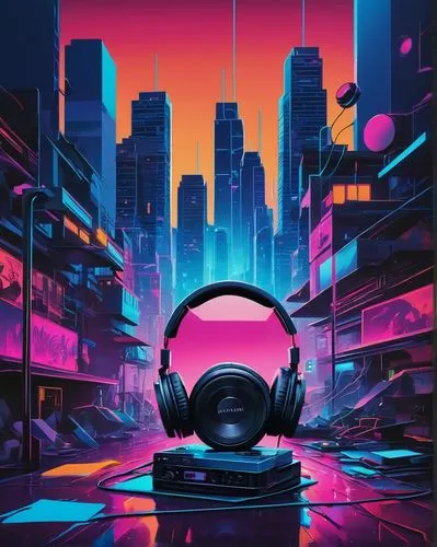 cyberpunk,music background,80s,sundown audio,musical background,retro music,mute,80's design,futuristic,audio,listening to music,echo,electronic,dystopia,audiophile,headphone,electronic music,electric,elektroboot,urban,Conceptual Art,Daily,Daily 01