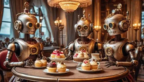 automatons,droids,chocolatiers,marzipan figures,animatronics,tea service,Photography,General,Realistic