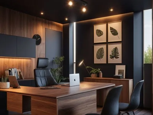 black color  and wood ,dark cabinetry,modern decor,modern room,modern office,creative office,interior modern design,interior design,contemporary decor,dark cabinets,working space,interior decoration,w