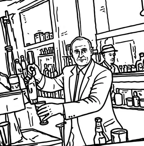 inking,inks,bartender,office line art,pencilling,rotoscoped,barkeeper,roughs,barman,rotoscope,barkeep,shopkeeper,mono-line line art,liquor bar,bartending,apothecary,vectoring,penciling,storyboarding,b