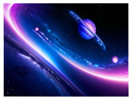 Galactic scene, Milky Way, starry night sky, vibrant purple-blue hues, swirly clouds of gas, numerous stars shining bright, planetary bodies in orbit, 3D spherical composition, cinematic lighting, hig