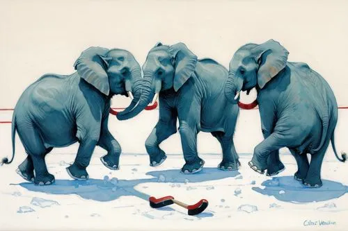 pachyderms,elephants,blue elephant,cartoon elephants,pachyderm,elephant camp,Illustration,Paper based,Paper Based 17