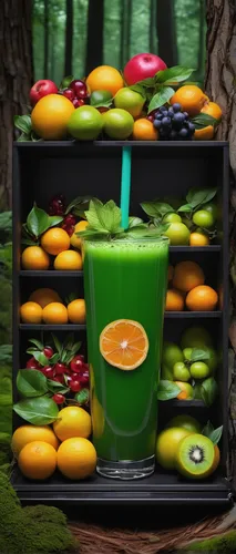 Transport your readers to a mystical forest filled with enchanted juce fruits that possess healing properties.,coffee fruits,fruit and vegetable juice,green juice,juicing,colorful drinks,fruit juice,f