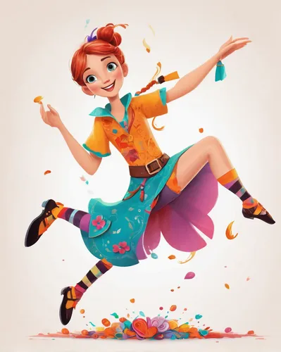 little girl twirling,princess anna,twirl,pippi longstocking,majorette (dancer),disney character,kids illustration,rockabella,twirling,vector girl,cheerfulness,baton twirling,illustrator,twirls,rosa ' the fairy,rosa 'the fairy,cinnamon girl,cute cartoon character,pinocchio,folk-dance,Illustration,Abstract Fantasy,Abstract Fantasy 13