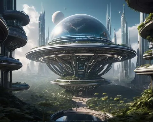 arcology,futuristic landscape,terraformed,cardassia,homeworlds,deltha,homeworld,technosphere,alien world,delamar,scifi,alien planet,sci fi,ringworld,ecotopia,terraforming,yavin,starbase,extant,repopulation,Illustration,Black and White,Black and White 09