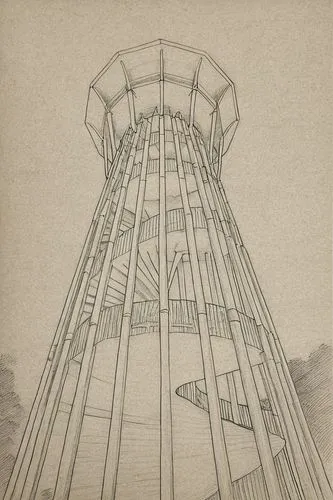 observation tower,ski jump,silo,transmitter,rotary elevator,water tower,electric tower,cellular tower,watertower,tower fall,radio tower,aerial passenger line,play tower,amusement ride,lookout tower,fire tower,gasometer,tower,stalin skyscraper,antenna tower,Design Sketch,Design Sketch,Pencil