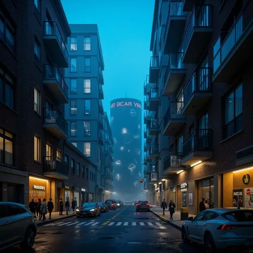 gatan,watertower,streetlamp,street lantern,urban landscape,warszawa,street lamp,kallio,milano,street lights,water tower,pedestrian lights,streetlamps,illuminated lantern,photorealism,apartment building,aarhus,nacht,milan,traffic lamp