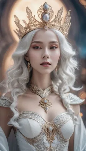 white rose snow queen,the snow queen,fantasy portrait,golden crown,ice queen,fantasy art,fantasy picture,crown render,fairy tale character,gold crown,cinderella,fairy queen,princess crown,tiara,queen crown,queen of the night,imperial crown,celtic queen,fantasy woman,elsa,Conceptual Art,Sci-Fi,Sci-Fi 13