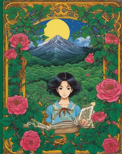 Write a thrilling fantasy novel where the rosa sempervirens holds the key to a hidden treasure.,rosa ' amber cover,rosa-sinensis,free land-rose,studio ghibli,shirakami-sanchi,rose frame,persian poet,j