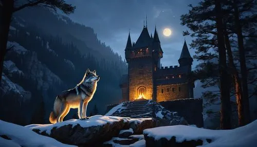 fantasy picture,hogwarts,wolfgramm,wolfsfeld,patronus,nacht,fairy tale castle,marauders,fairytale castle,wolfsthal,northern black forest,black forest,aleu,bremen town musicians,werewolve,european deer,wolfsangel,night watch,wolpaw,deer illustration,Conceptual Art,Fantasy,Fantasy 10