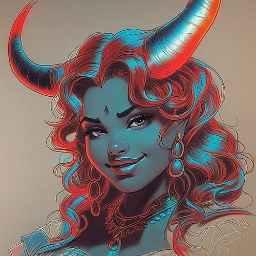 taurus,devil,horned,horoscope taurus,horns,capricorn,faun,kali,fantasy portrait,the zodiac sign taurus,aries,scarlet witch,unicorn art,diablo,satan,krampus,glowing antlers,fire devil,anaglyph,minotaur