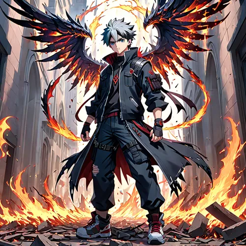 flame robin,fire angel,phoenix,fire background,lucifer,angelology,corvin,uriel,fire devil,nightingale,black crow,black angel,dark angel,business angel,fallen angel,white eagle,fire birds,black raven,the archangel,flame spirit,Anime,Anime,General