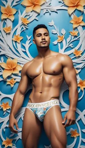 there is a male model wearing a bikini underwear,sandow,kushti,polykleitos,goncharov,topher,laith