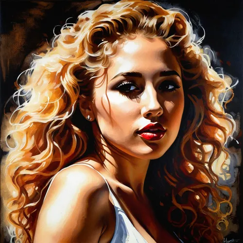 oil painting on canvas,oil painting,blonde woman,art painting,young woman,oil on canvas,blonde girl,girl portrait,blond girl,oil paint,italian painter,romantic portrait,golden haired,photo painting,woman portrait,portrait of a girl,artistic portrait,david bates,young girl,mystical portrait of a girl,Illustration,Paper based,Paper Based 12