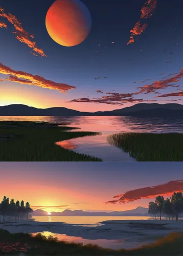 backgrounds,dusk background,fantasy landscape,landscape background,lunar landscape,day and night,landscapes,world digital painting,background vector,futuristic landscape,panoramic landscape,virtual landscape,plains,planets,an island far away landscape,scenery,earth rise,the horizon,backgrounds texture,dawn,Conceptual Art,Daily,Daily 35