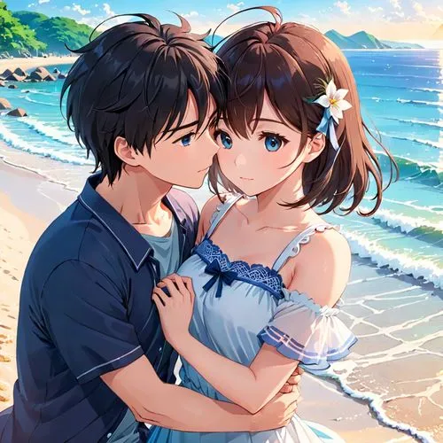 beach background,tomoharu,summer background,ocean background,hideharu,honolulu,shinran,teika,beach scenery,takamio,umehara,blue sea,lover's beach,seishun,blue hawaii,by the sea,young couple,romantic scene,sea ocean,bessatsu,Anime,Anime,Realistic