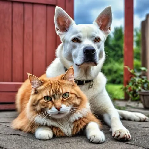 dog - cat friendship,dog and cat,pet vitamins & supplements,companion dog,two friends,best friends,companionship,two cats,dog cat,turkish van,breed cat,bull and terrier,red tabby,dog siblings,cat family,felines,the cat and the,malinois and border collie,two dogs,good friends,Photography,General,Realistic