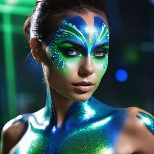 neon body painting,bodypaint,bodypainting,body painting,neon makeup,valerian,Photography,General,Realistic