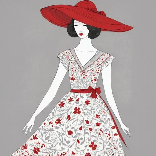 vintage paper doll,fashion illustration,retro paper doll,vintage dress,retro 1950's clip art,fashion vector,vintage fashion,evening dress,fashionista from the 20s,red-hot polka,dressmaker,country dress,costume design,vintage women,day dress,art deco woman,vintage illustration,flamenco,red hat,vintage woman,Art,Artistic Painting,Artistic Painting 49