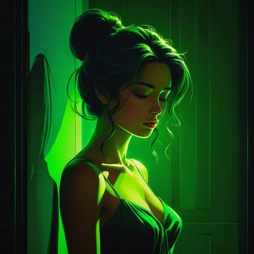 fluorescents,chryste,shego,eldena,green dress,green light,neon light,sonika,fluorescence,emerald,fluoresces,chiffonade,elphaba,rogue,gamora,nightshade,florescent,green aurora,green skin,jade,Conceptual Art,Fantasy,Fantasy 28