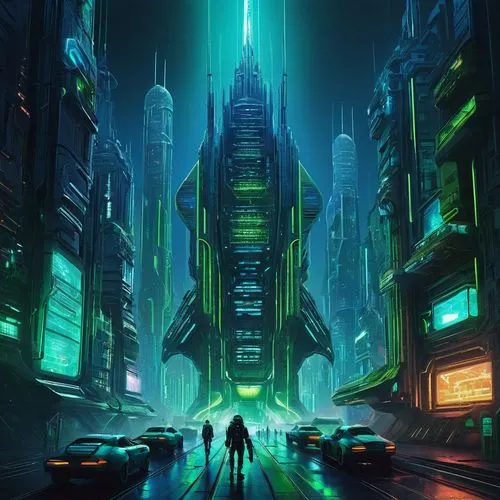 cybercity,cyberpunk,metropolis,cybertown,futuristic landscape,futuristic,cyberia,polara,cyberworld,bladerunner,cyberport,tron,dystopian,sci fiction illustration,cityscape,sci - fi,scifi,fantasy city,cyberscene,coruscant,Illustration,Abstract Fantasy,Abstract Fantasy 07