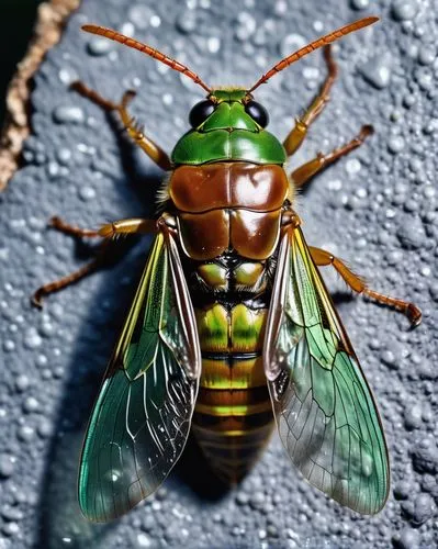 cicada,cicadas,canthigaster cicada,syrphid fly,syrphidae,vespula,Illustration,Realistic Fantasy,Realistic Fantasy 19