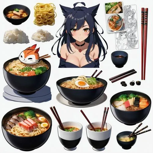 noodle bowl,noodle soup,udon,ramen,oden,miso soup,chankonabe,feast noodles,sushi set,japanese cuisine,bento,hot pot,kawaii food,soup bowl,japanese food,singingbowls,nori,japanese items,jjigae,donburi,Unique,Design,Character Design