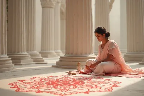 floral rangoli,rangoli,root chakra,kolam,padmasana,chalk drawing