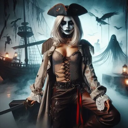 background,a woman in a costume with makeup and headdress,rasputina,voodoo woman,vampire woman,gothic woman,helsing,gascoigne