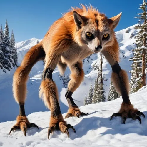 Antithesis of presupposition, ((Unlike any creature seen before)), With totally ((unique physiology)), In a snowy "Mountain Canyon", an "Obligate (((Bipedal)))" non-terrestrial sentient ARBOREAL creat