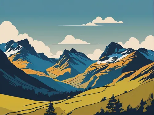 mountains,high alps,travel poster,autumn mountains,mountain scene,high mountains,mountain range,mountain landscape,moutains,mountain ranges,mountainous landscape,alpine region,mountain,valais,alpine crossing,landscape mountains alps,mountain slope,alps elke,mountainous landforms,alps,Illustration,Vector,Vector 01