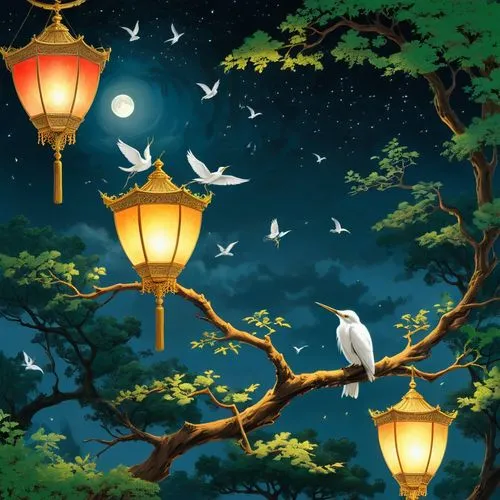 fairy lanterns,lanterns,angel lanterns,oriental lantern,japanese lantern,illuminated lantern,mid-autumn festival,bird kingdom,tanabata,night bird,ramadan background,flower and bird illustration,owl background,night scene,japanese paper lanterns,scroll wallpaper,bird bird kingdom,beautiful wallpaper,fairy world,bird painting,Unique,Design,Infographics