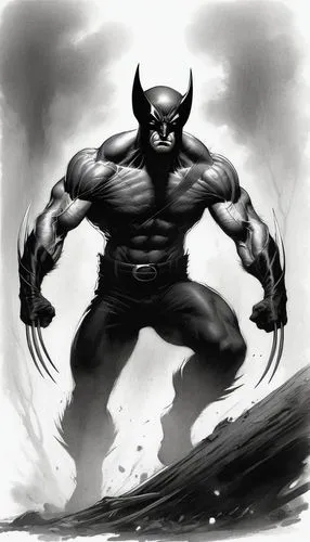 wolverine,kablan,pantha,sabretooth,bugbear,prowler,Illustration,Black and White,Black and White 35