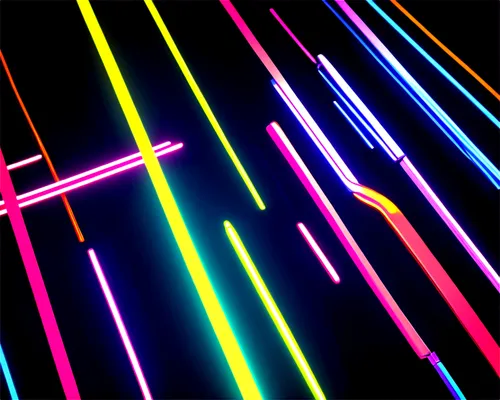 Vibrant wallpaper, neon lights, dark background, abstract pattern, glowing stripes, electro-luminescent colors, futuristic design, high-tech feel, close-up shot, shallow depth of field, bold compositi