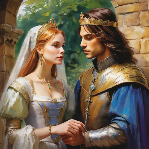 romantic portrait,prince and princess,young couple,romance novel,throughout the game of love,a fairy tale,accolade,camelot,fairy tale,beautiful couple,wedding icons,fantasy picture,gothic portrait,tudor,man and wife,courtship,fairytale,wedding couple,middle ages,fantasy portrait,Illustration,Paper based,Paper Based 11