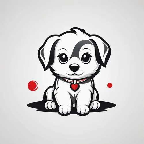 Mascot logo of puppy, simple, japanese style, white background,dog illustration,shih tzu,havanese,russell terrier,tibetan terrier,parson russell terrier,cavachon,shih poo,maltepoo,cute puppy,clipart s