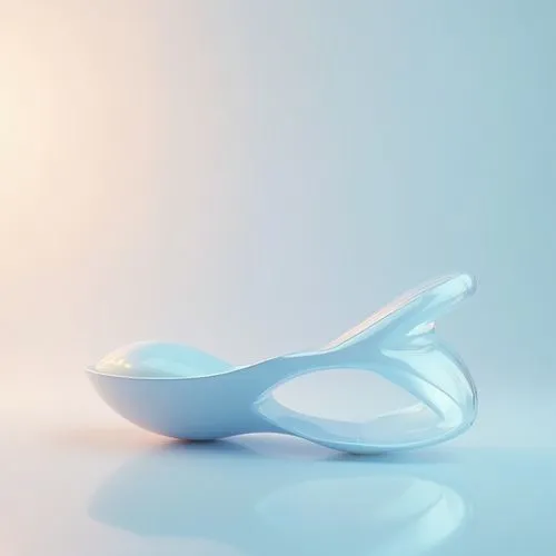 Modern design, futuristic atmosphere, polyethylene material, translucent texture, smooth curves, minimalist aesthetic, solo, abstract background, soft gradient lighting, 3/4 composition, shallow depth