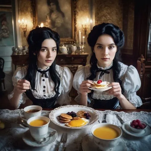 tea party,the victorian era,victorian style,maidservants,servies,victoriana,Photography,Artistic Photography,Artistic Photography 04