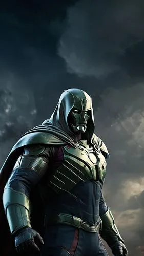 the space age hero standing with his hands on his hips,latveria,mysterion,darkseid,megalon,doombot,hammerman