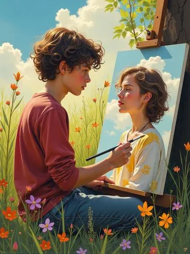 mirror in the meadow,arrietty,heatherley,dossi,wlw,vintage boy and girl